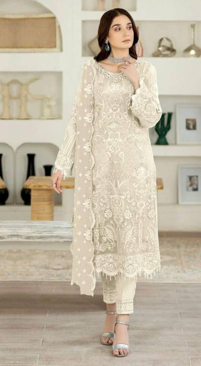 DN 1636 BY HUSNARA DESIGNER GEORGETTE SALWAR SUIT WHOLESALER IN INDIA